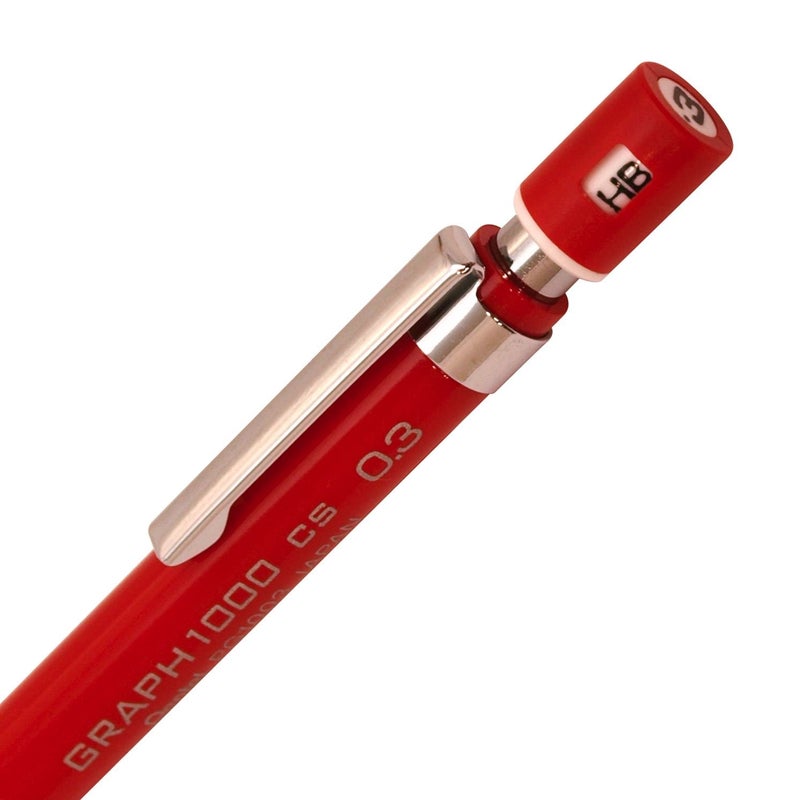 Pentel Mechanical Pencil, Graph 1000 CS, for Draft, 0.3mm, Red (PG1003CS-B) - Image 4